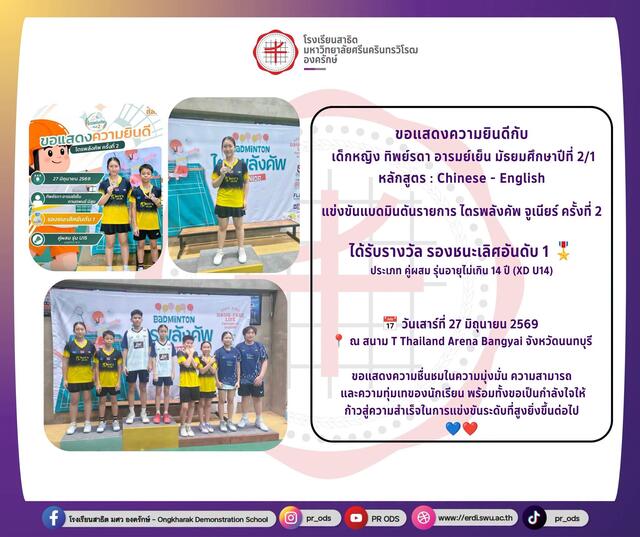 การแข่งขันแบดมินตันรายการ ไตรพลังคัพ จูเนียร์ ครั้งที่ 2