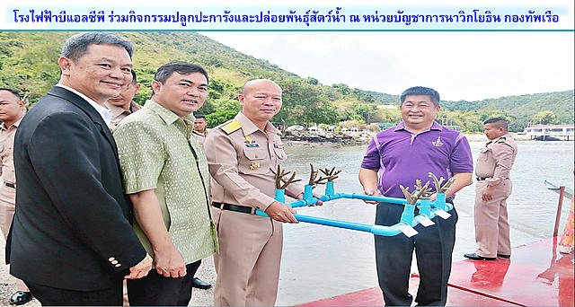  โรงไฟฟ้าบีแอลซีพี ร่วมกิจกรรมปลูกปะการังและปล่อยพันธุ์สัตว์น้ำ ณ หน่วยบัญชาการนาวิกโยธิน กองทัพเรือ