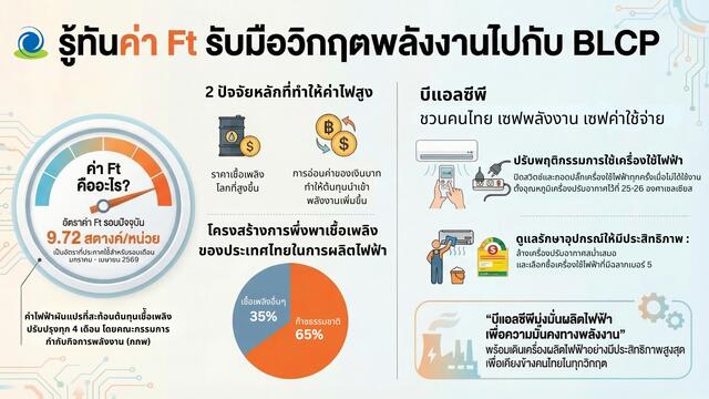 BLCP ชวนรู้ทันค่า Ft รับมือวิกฤตพลังงาน